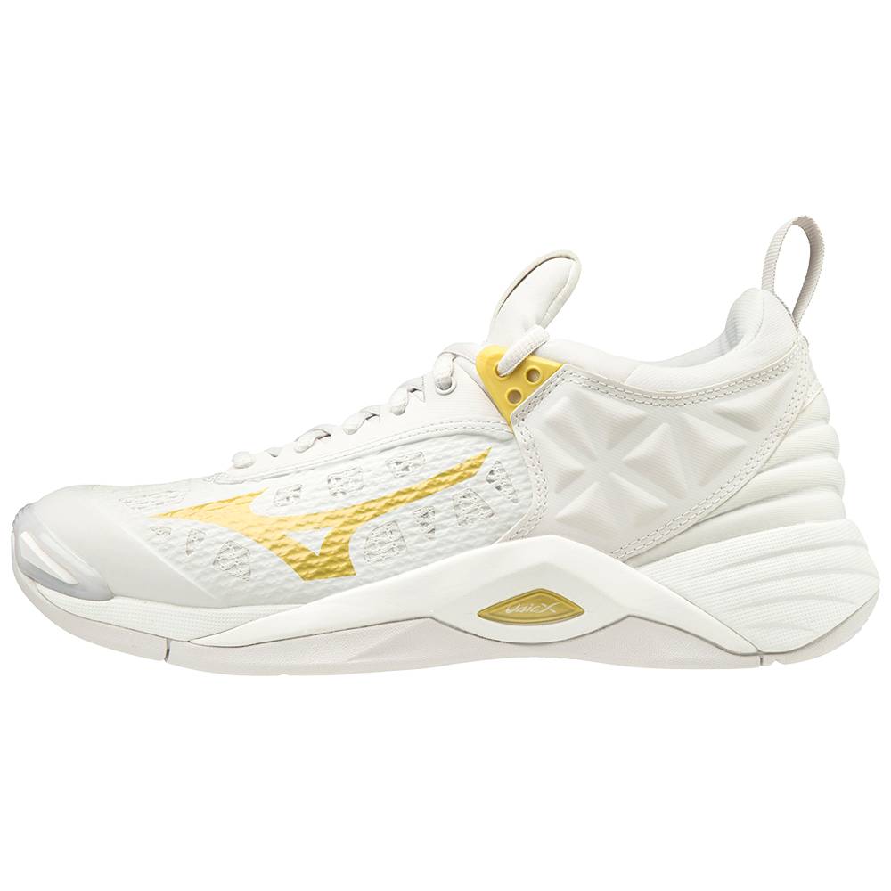 Tenis Para Voleibol Mizuno Wave Momentum Para Mujer Blancos/Dorados 1250379-BI